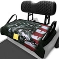 thumbnail image 1 of XYZCANDO Wolf American Flag Golf Cart Seat Cover | Non-Slip Terry Cloth with 4 Storage Pockets | Universal 2-Seat Golf Cart Accessory, 1 of 8