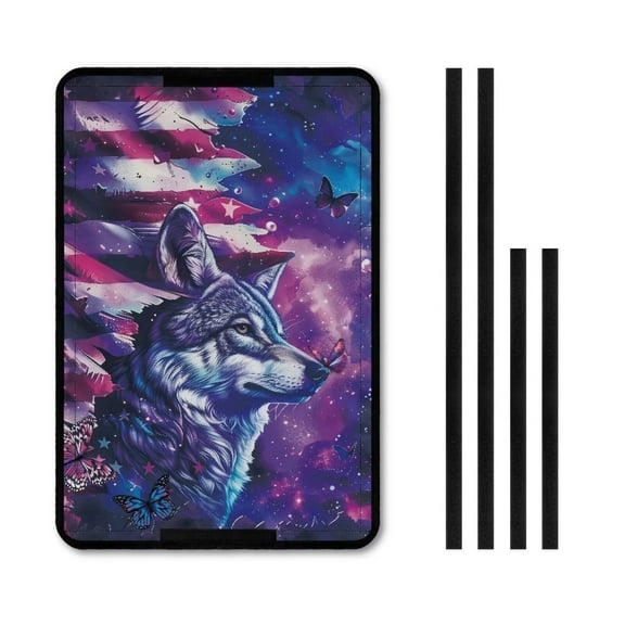 XYZCANDO Wolf American Flag RV Door Window Shade RV Window Covers for Inside Camper USA Flag RV Accessories Camper Blackout Shades RV Window Cover with UV Protection and Privacy Features Purple
