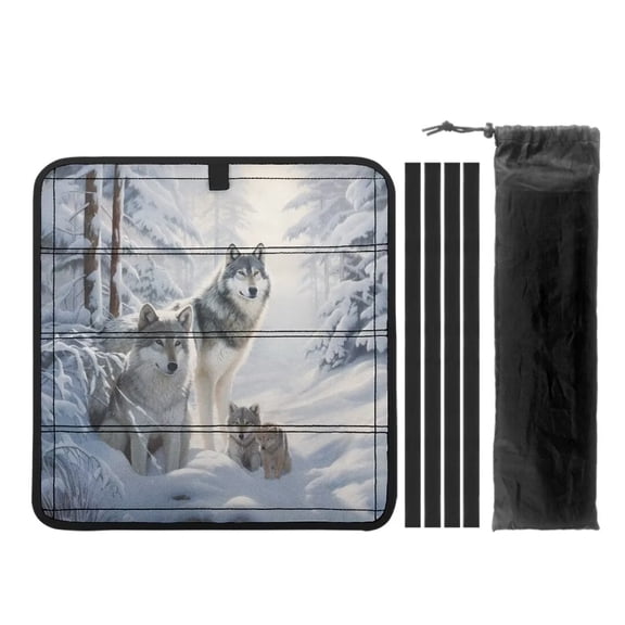XYZCANDO Wolf RV Window Cover RV Window Shades for Inside Camper Velcro Blackout Window Shade Black Out Skylight Cover UV Rays Protection Camper Trailer Fan Vent Cover Winnebago Sunshade White