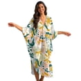thumbnail image 1 of XYZCANDO Women Kaftan Dresses Plus Size V-Neck Batwing Sleeves Beach Cover Up Caftan Dress Swimsuit Coverup for Women Art Floral Bathing Suit Coverups Swim Cover Up Beach Wear, 1 of 7