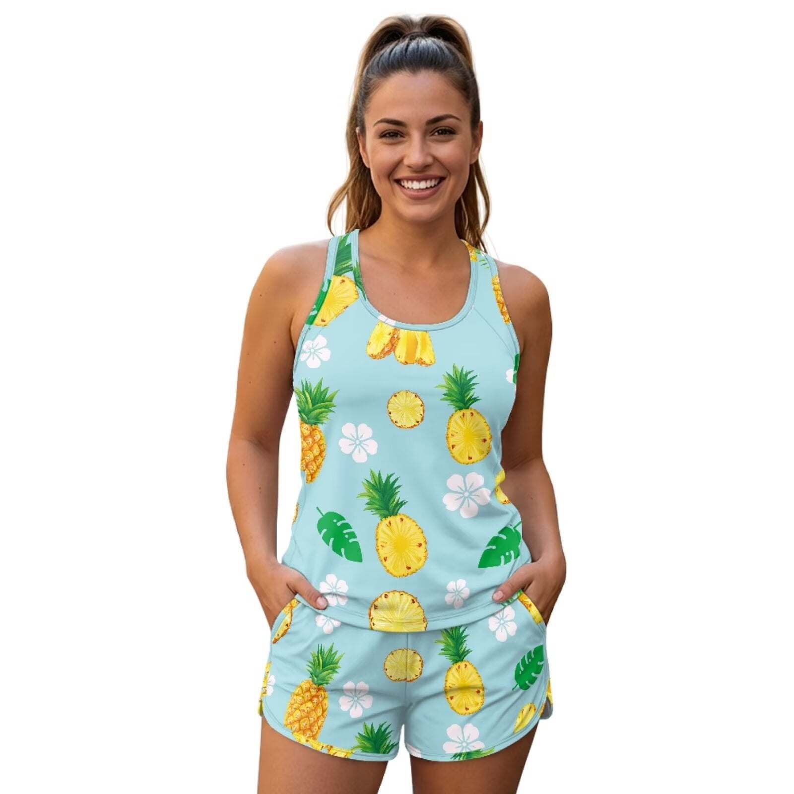 XYZCANDO Womens Tankini with Shorts Cute Pickles Two Piece