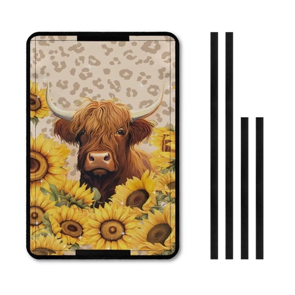 XYZCANDO Yellow Sunflower Highland Cattle RV Door Window Shade RV Curtains for Camper Windows Travel Trailer Accessories Travel Trailer Must Haves RV Shades for Camper Windows RV Window Shade