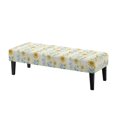 thumbnail image 1 of XYZCANDO Yellow Sunflower Print Polyester Spandex Bench Seat Cover with Washable, Easy to Clean Wear Resistant Rectangle Long Bench Cover for Living Room, 1 of 9
