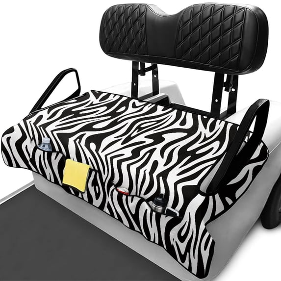 XYZCANDO Zebra Stripe Pattern Golf Cart Seat Covers Cozy, Quick Install Golf Cart Accessory Fit for Club Car