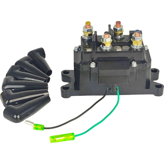 XYZIL 12V 250A Winch Solenoid Relay Contactor Thumb Truck ATV UTV Boat 4x4 Vehicle 3000-5000lbs 63070 62135 74900 2875714 70715 Compatible with Warn Ramsey Superwinch Champion w/ 6 Protecting Cap