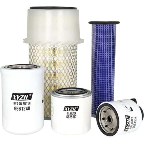XYZIL Air Hydraulic Oil Filter Kit Compatible with Bobcat 325 328 331 751 753 763 773 7753 S130 S150 S160 S175 S185 S205 T140 T180 T190 Skid Steer Track Loader 6675517 6667352 6661248 6598362 6598492