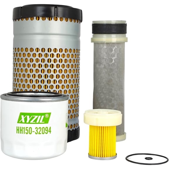 XYZIL Engine Oil Fuel Air Filter Kit Compatible with Kubota RTV-X1100C RTV-X1120D RTV-X1100CR RTV-X1140R RTV-X1140W HH150-32094 1G319-11210 6A320-59930 1G319-11212