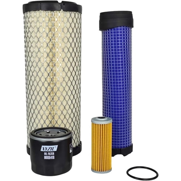 XYZIL Filter Service Kit Compatible with John Deere 1025R (-2017), 2025 (2013-2018), 2305 2320 Compact Utility Tractor M806418 M801101 M131802 M131803 Engine Oil Fuel Air Filter Set