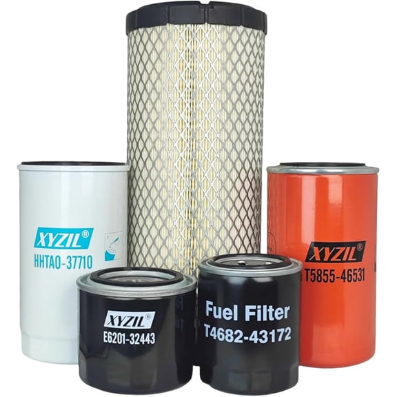XYZIL Maintenance Service Filter Kit Compatible with Kioti CK2610 HST CK2620 HST Compact Tractor CK2610H CK2620CHSE CK2610CHSE CK2620H Air Engine Oil Fuel Filter HST Hydraulic Filter