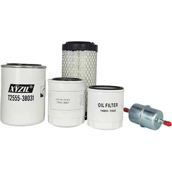 XYZIL Maintenance Service Filter Kit Compatible wtih Kioti CS2210 CS2410 CS2510 SUB Compact Tactor 14051-7020 T2555-38031 T2555-38021 T2555-55411 Air Fuel Engine Oil Hydrostatic HST Hydraulic Filter
