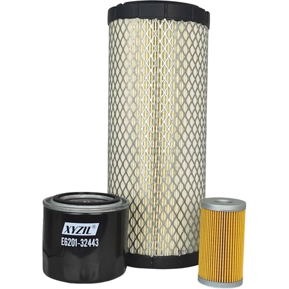 XYZIL Oil Air Fuel Filter Maintenance Kit Compatible with Kioti CK25 CK25H CK27 CK27H CK30 CK30H CK35 CK35H DK35 DK40 DK45 DK50 DS3510 DS4110 DS4510 E6201-32443 84612-43160 E7230-11081 TC26-1225A