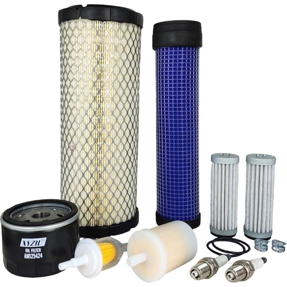 XYZIL Tune Up Maintenance Service Filter Kit Compatible with John Deere Z915B Z915E Z710A Z720A Zero Turn Mower Transmission Oil Air Inline Fuel Spark Plug MIA881446 AM125424 M131802 AM116304