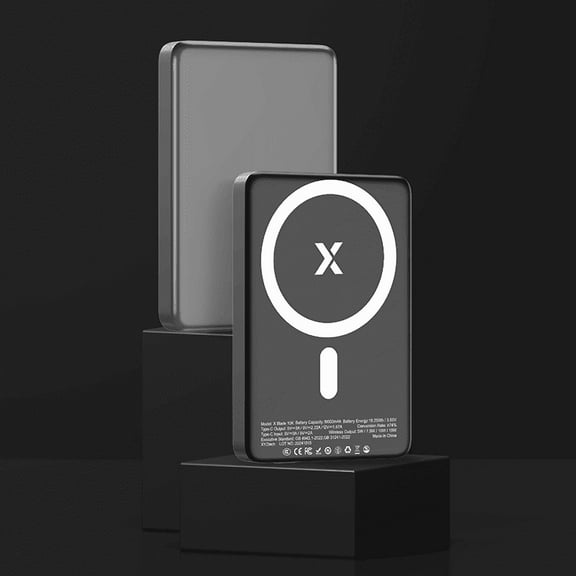 XYZtech X Blade 10K Wireless Power Bank - 10000 mAh - Metal Casing Design, Compatible with iPhone and Samsung, Gray