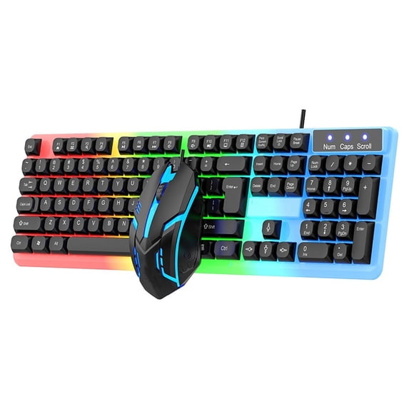 XYvans Gaming Keyboard and Mouse Combo,Rgb Backlit Wired Gaming Keyboard for Windows Pc Gamers Desktop Computer Laptop Accessories-Black