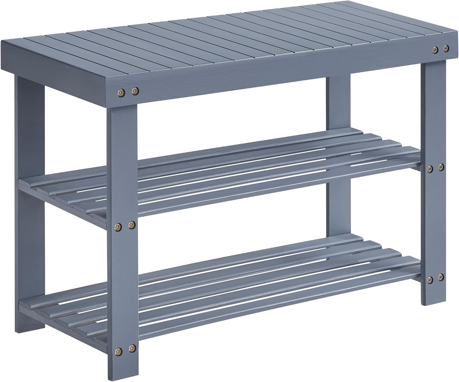 XZ Shoe Rack Bench, 3-Tier Bamboo Shoe Storage Organizer, Entryway ...