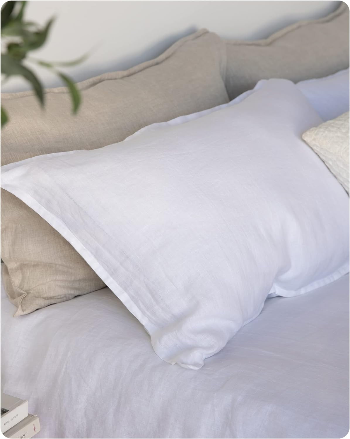 XZ XIFA 100 Natural French Flax Linen Duvet Cover King Olive Green