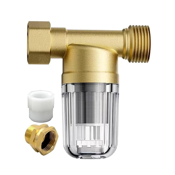 XZ02 50 Micron Reusable Washing Machine Water Filter Compact Brass Washer for Machine Heater Camping Travel Anti Scale Portable Sediment Filter