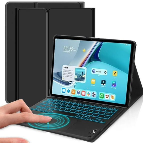 STYU Backlit Keyboard Case Compatible with Lenovo Tab P12/Lenovo Xiaoxin Pad Pro 12.7 inch TB370FU, 7 Colors Keyboard Auto Sleep/Wake Lenovo Tab P12 Pad Pro TB-371FC