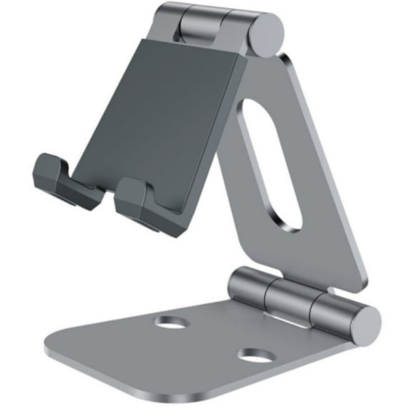 XZAMB Dual Folding Cell Phone Stand, Fully Adjustable Foldable Desktop Phone Holder Cradle Dock Compatible with Phone 16 15 14 13 12 11 Pro Xs Xs Max Xr X 8, Nintendo Switch, All Phones