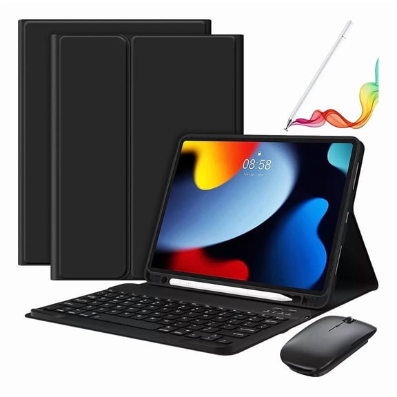 XZAMB IPad 9th/8th/7th Gen 10.2'' Case with Keyboard, Mouse & Pencil - Ultimate Protection & Productivity Bundle