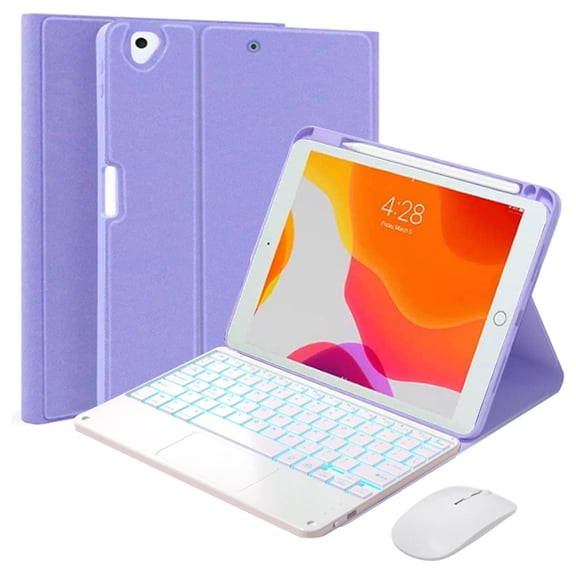 XZAMB IPad Mini Touchpad Keyboard Case Compatible with iPad Mini 5/4, Magnetically Detachable Backlit Keyboard Mouse, Smart with Pencil Holder Mouse iPad Mini 5/Mini 4, Pink