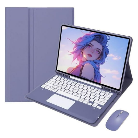 XZAMB Keyboard Case Compatible with Samsung Galaxy Tab S8 Plus / S7 FE / S7 Plus 12.4",Slim Smart Stand Case Detachable Tablet Keyboard and Mouses,with Smart Touchpad Built in Pen Holder