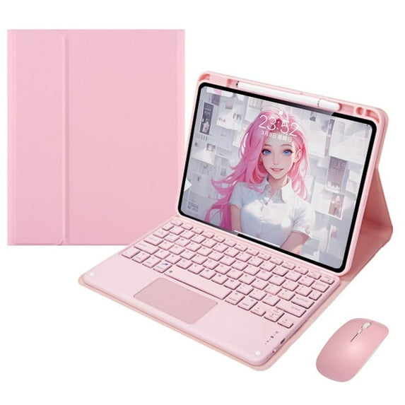 XZAMB Keyboard Case Compatible with Xiaomi Pad 6/6 Pro 11" 2023,Slim Smart Stand Case Detachable Tablet Rounded Keyboard and Mouses,with Smart Touchpad Auto Sleep - Green