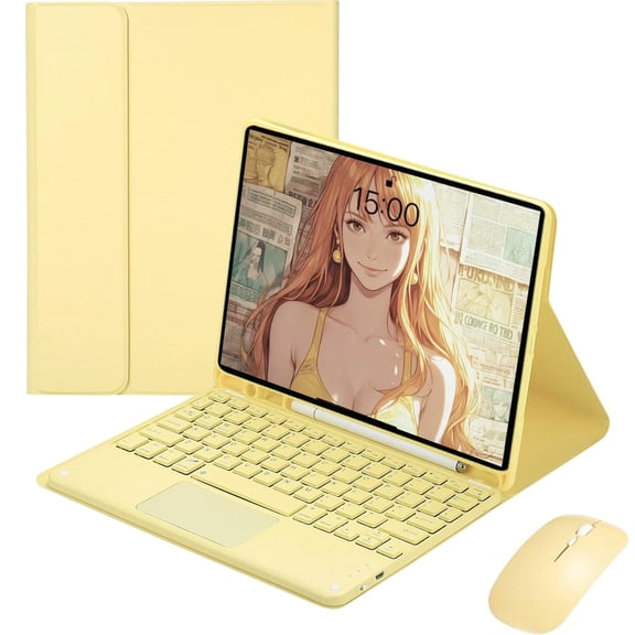 STYU Keyboard Case Compatible with iPad 10 10.9" 10th Generation 2022,Slim Smart Case Detachable Stand Tablet Keyboard Case and 1 Mouses,with Smart Touchpad Built in Pencil Holder