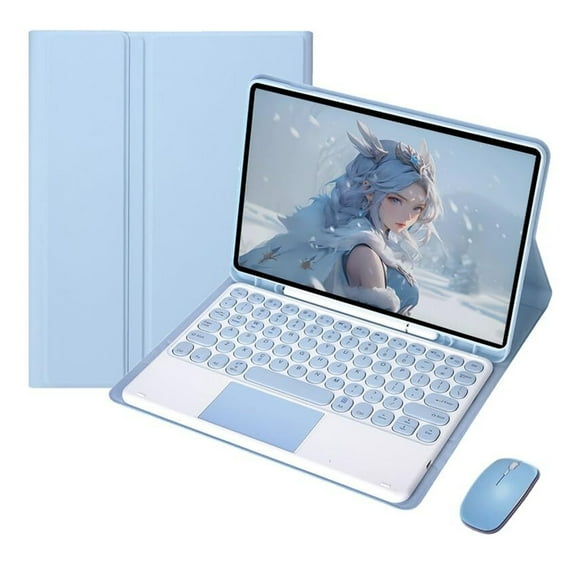 XZAMB Keyboard Case Compatible with iPad 10 10.9" 10th Generation 2022,Slim Smart Case,Detachable Tablet Keyboard and Mouses,with Smart Touchpad Built in Pencil Holder, Auto Sleep - Black