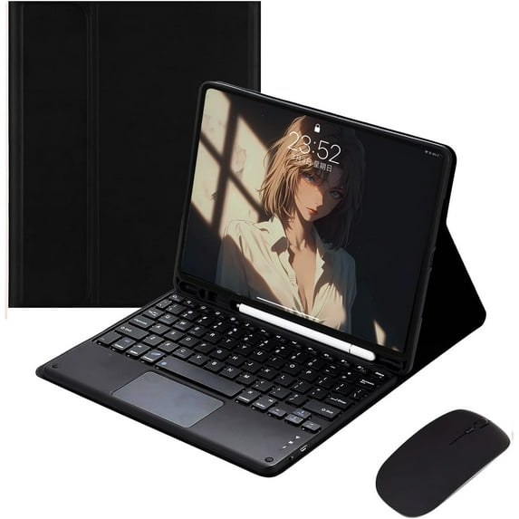 XZAMB Keyboard Case Compatible with iPad 9.7" 6th & 5th / iPad Pro 9.7" 2018/2017,Slim Smart Case,Detachable Tablet Keyboard and Mouses,with Smart Touchpad Built in Pencil Holder