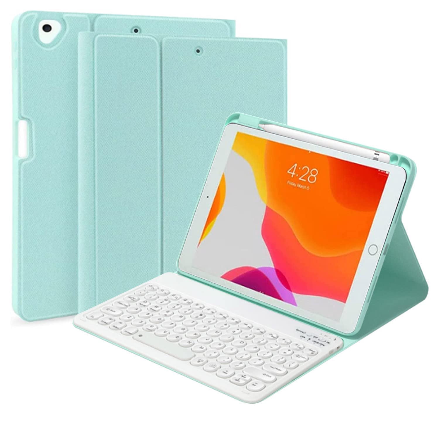 HEUCYL Keyboard Case for iPad Pro 12,9-inch 2017/2015 (Oude, 2e en 1e Generatie) Magnetisch Afneembaar Draadloos Bluetooth-Toetsenbord Slanke TPU Hoes Met Ingebouwde Penhouder En Muis,zwart