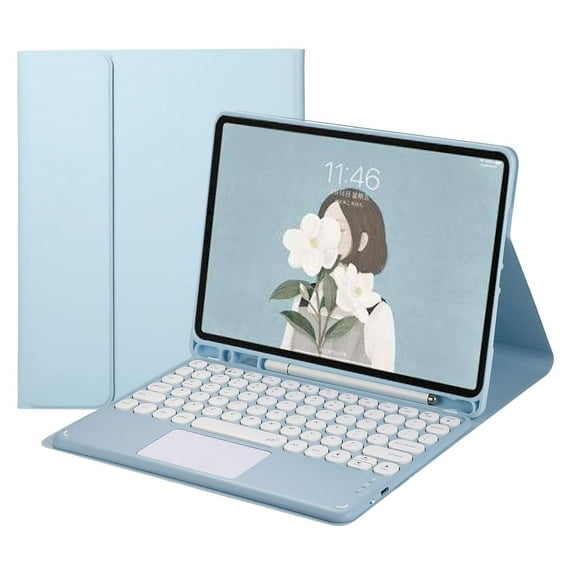 XZAMB Keyboard Case for Galaxy Tab A7 10.4 inch 2020 (SM-T500 T505 T507) Keyboard Case with Touchpad Cute Round Key Color Keyboard Detachable Bluetooth Keyboard Cover (SkyBlue)