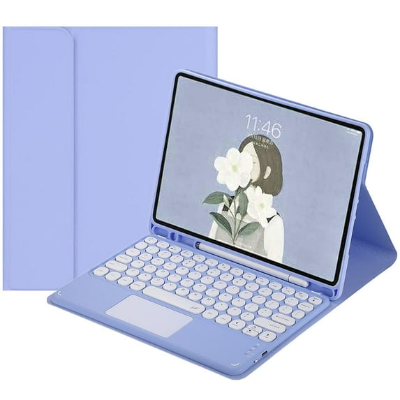 XZAMB Keyboard Case for Galaxy Tab S8 11" 2022 / Tab S7 11 Inch 2020 Tablet, Touchpad Cute Round Key Color Keyboard Detachable Wireless Keyboard Cover with S Pen Holder (MintGreen)