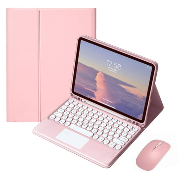 STYU Keyboard Case with Touchpad Compatible with Galaxy Tab A9+/A9 Plus 11 inch 2023 (SM-X210/X216/X218), Folio Slim Smart Keyboard Case Cover with Cute Round Key Wireless Keyboard