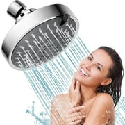 XZAMB Rain Shower Head, 4.1" High Pressure Fixed Showerhead, High Flow Bathroom Showerheads 5-Setting with Adjustable Metal Swivel Ball Joint - Luxury Shower Experience Even at Low Water Pressure