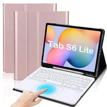 XZAMB TouchPad Keyboard Case Compatible with Galaxy Tab S6 Lite 10.4" SM-P610 / P615, PU Leather Stand Cover with Magnetically Detachable Wireless Bluetooth Keyboard 2020