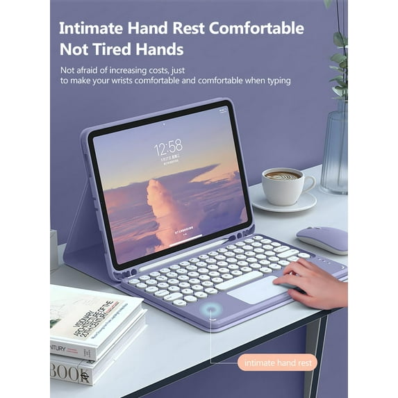 STYU Touchpad Keyboard Case Compatible with iPad Air 13-inch (M2, 2024), iPad Pro 12.9 (6th/5th/4th/3rd Gen), Smart Keyboard Folio Cover with Pencil Holder, Multi-Touch Trackpad