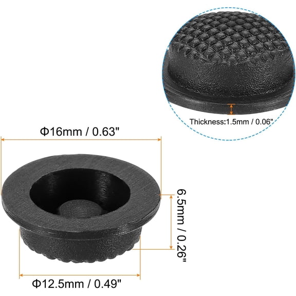 XZHANH-0.49" LED Flashlight Switch Cap, 4 Pcs Silicone Soft Boot Cover for Push Button Switch Electric Torch Handheld Flashlights DIY Project, Black