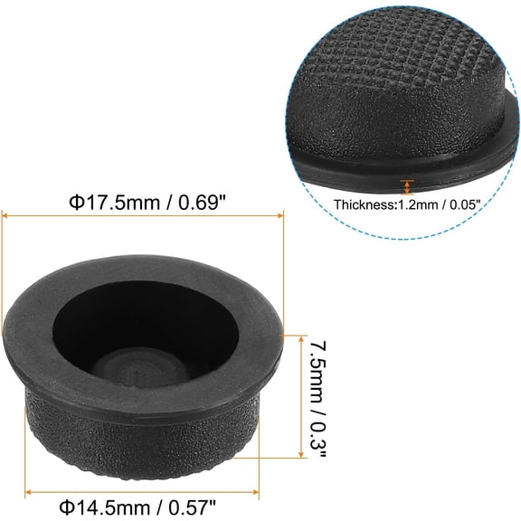 XZHANH-0.57" LED Flashlight Switch Cap, 10 Pcs Silicone Soft Boot Cover for Push Button Switch Electric Torch Handheld Flashlights DIY Project, Black