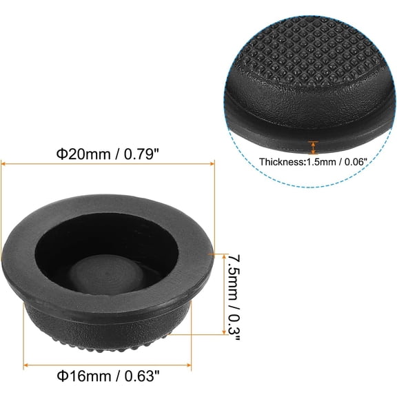 XZHANH-0.63" LED Flashlight Switch Cap, 10 Pcs Silicone Soft Boot Cover for Push Button Switch Electric Torch Handheld Flashlights DIY Project, Black