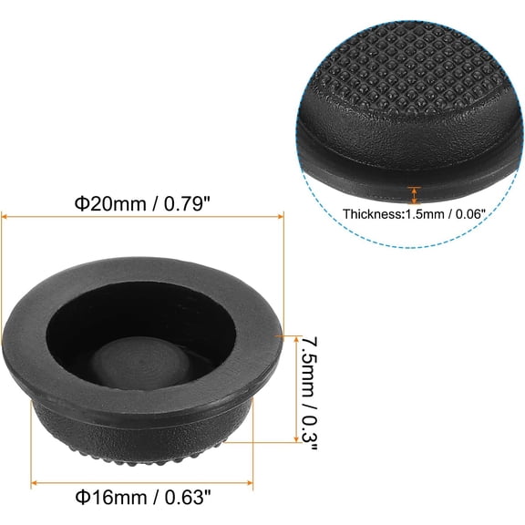 XZHANH-0.63" LED Flashlight Switch Cap, 4 Pcs Silicone Soft Boot Cover for Push Button Switch Electric Torch Handheld Flashlights DIY Project, Black