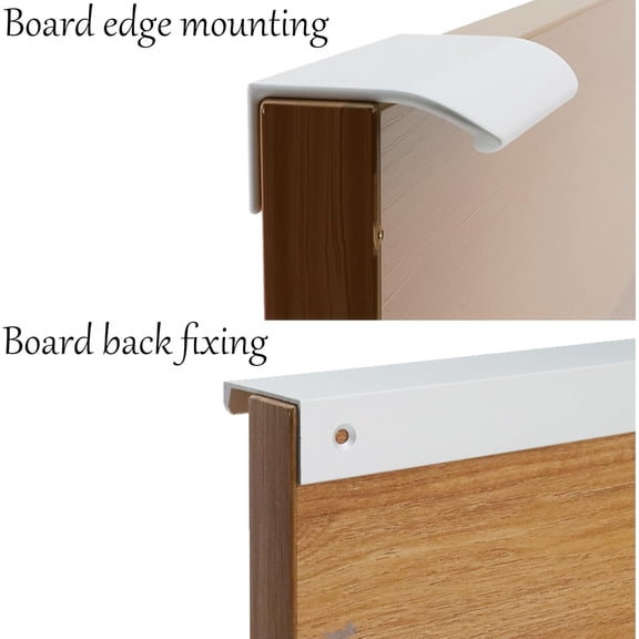 XZHANH-1.97 Inch Silver Curved Edge Finger Pulls 6Pcs, 1.26 Inch Hole Spacing, Aluminum Alloy Funiture Pull, Back Mount Concealed Handles for Cabinets, Cupboard, Drawer, Dresser, Wardrobe