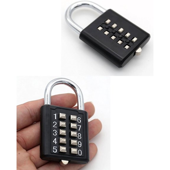 XZHANH-10 Digit Push Button Combination Locks, 5 Digit Locking Mechanism - for Gym or Sports Locker, case, Toolbox, Fence, hasp Cabinet (2pcs)