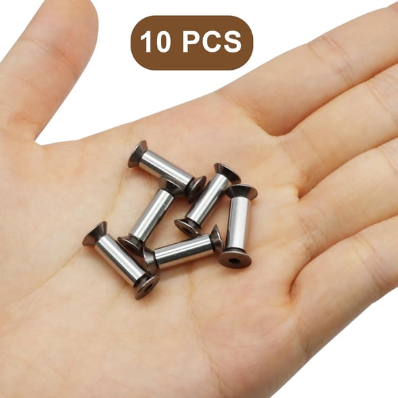 XZHANH-10 Pack Knife Handle Screws Rivets, Black Plated Hex Flat Head M4 Thread Fasteners for Reliable Blade Fixing and DIY Knife Crafting