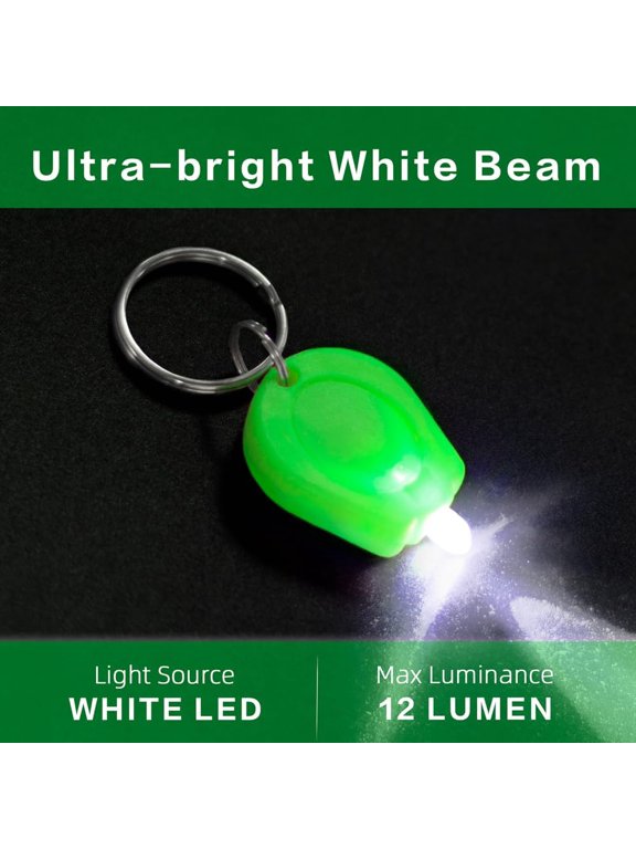 -10 Pack Ultra Bright Mini LED Keychain Flashlight, Small Key Ring Flashlight, Portable LED Keychain Light for Outdoor Activities Emergency Light - Green Shell