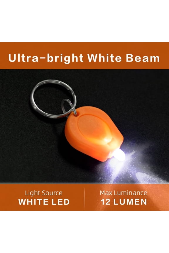 -10 Pack Ultra Bright Mini LED Keychain Flashlight, Small Key Ring Flashlight, Portable LED Keychain Light for Outdoor Activities Emergency Light - Orange Shell