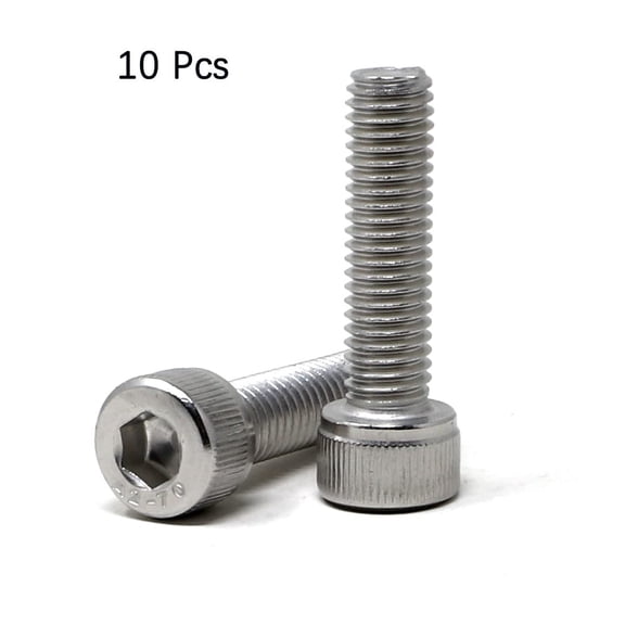 XZHANH-10 Pcs M8 x 30mm Thread Pitch 1.25 mm Stainless Steel 304 Hex Socket Head Cap Screws Bolts Kit