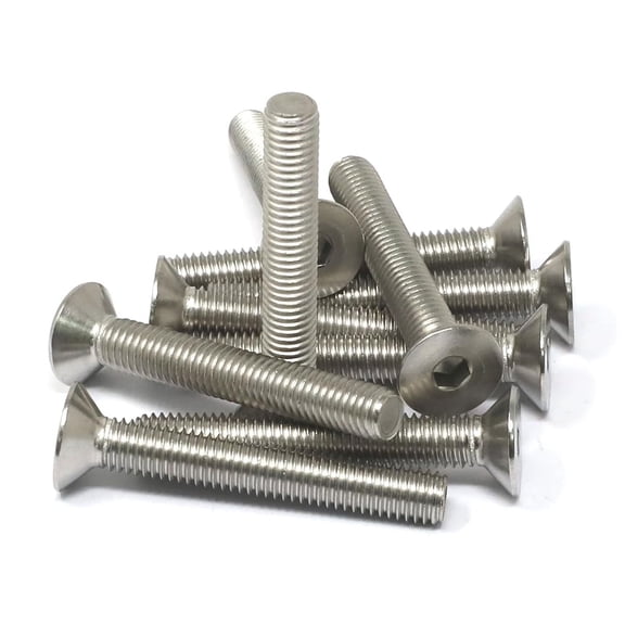 XZHANH-10 Pcs M8 x 55mm Thread Pitch 1.25 mm Stainless Steel 304 Hex Socket Flat Head Cap Screws Bolts Kit