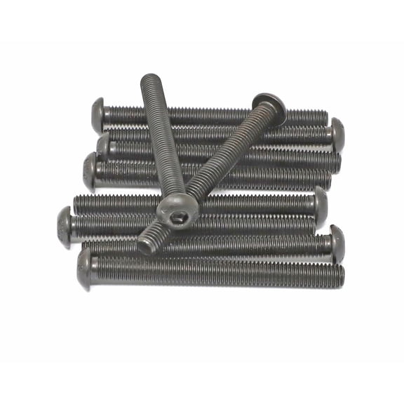 XZHANH-10 Pcs M8 x 80mm Thread Pitch 1.25 mm Alloy Steel 10.9 Grade Hex Socket Button Head Cap Screws Bolts Kit, Black Oxide Finish