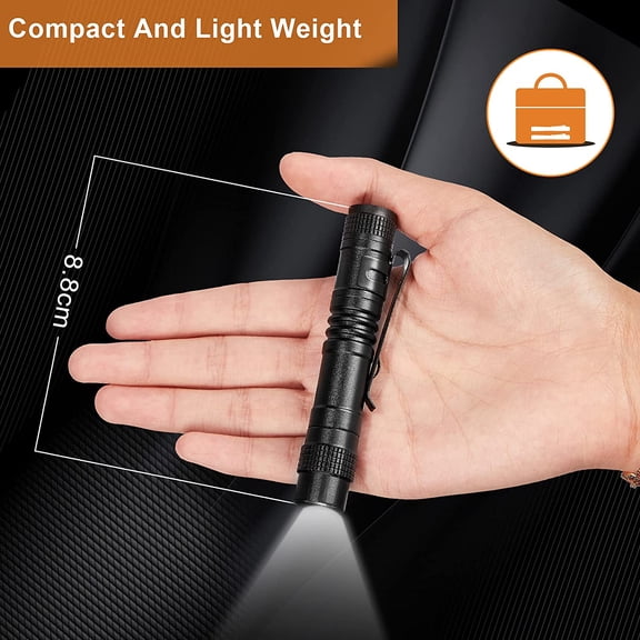 XZHANH-10 Pieces Mini Pen Light Flashlight Small LED Pen Light Aluminum Pocket Flashlight with Clip for Inspection Camping Emergency Diary Lighting(3.5 Inches)